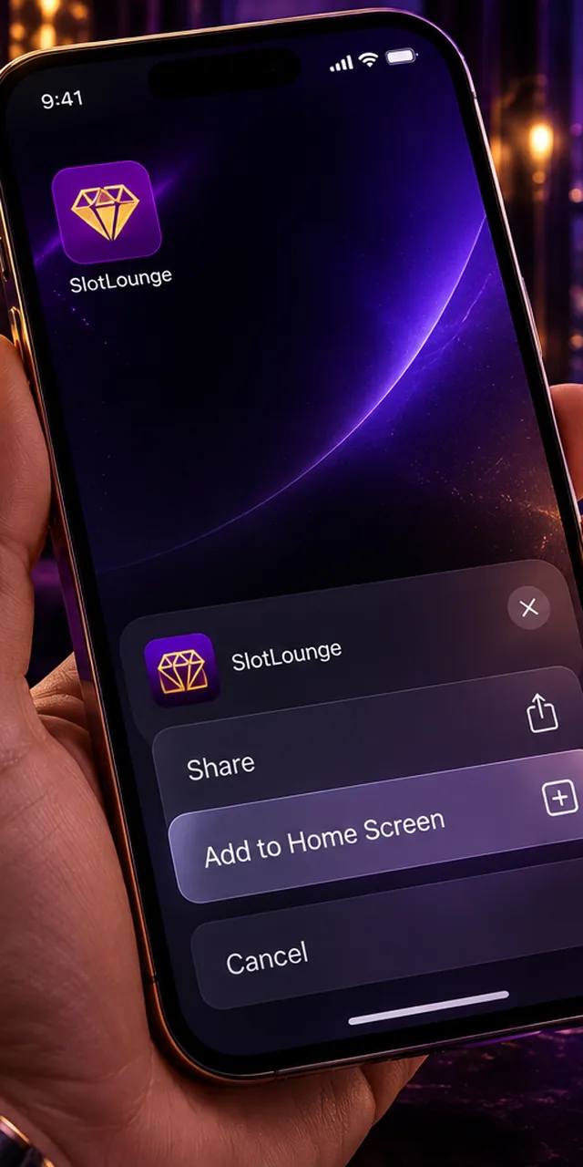 Portrait view of the SlotLounge pokies lobby showing game tiles and provider filters on a phone